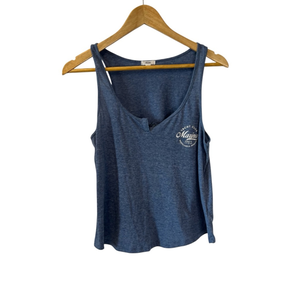 ARDENE Blue T Back Graphic Sleeveless Tank Top L